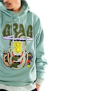 Nouveaux sweats à capuche pour hommes en chenille brodée, 100% coton, logo personnalisé, anti-froissement, respirant, écologique, de haute qualité, longs - Product Image 5