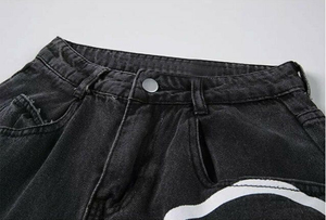 สตรีทแวร์ทรงหลวมของผู้ชายกางเกงยีนส์ทรงหลวมสไตล์เรียบง่ายกางเกงยีนส์ทรงหลวมทรงตรงขากว้างกางเกงยีนส์ทรงหลวมขนาดใหญ่ - Product Image 2