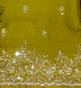 Costumes indiens de créateur modernes non cousus brodés à la main pour femmes pour les fêtes de style traditionnel - Product Image 2