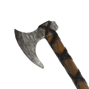 Burraq Custom 19.5" Damascus Steel Tomahawks <b>Splitting</b> <b>Axe</b> Rose <b>Wood</b> Handle Leather Sheath Camping Gift Dad DIY Industrial Grade - Product Image 3