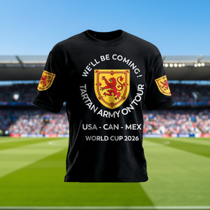 Maglietta Promozionale per Tifosi della Scozia per la Coppa del Mondo 2026, Stile Stemma Leone, per Viaggi in USA, Canada, Messico - Product Image 3