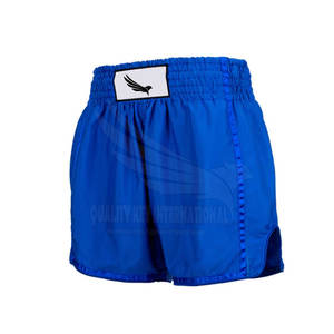 Shorts Muay Thai pour hommes sur mesure nouveau style avec couleur unie et logo imprimé vêtements d'arts martiaux MMA fabriqués au Pakistan - Product Image 1