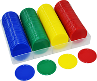 Disque en plastique de 37mm couleur en plastique petite pièce de jeu de puces accessoires de jouets pour enfants artisanat en plastique