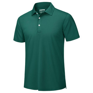 เสื้อโปโลผู้ชายแขนสั้นลำลองผ้าฝ้ายสีทึบระบายอากาศสวมใส่สบาย - Product Image 1