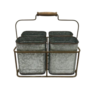 Caddy à outils galvanisé de style le plus récent Caddy de stockage galvanisé sur mesure avec poignée porte-ustensiles de cuisine - Product Image 6