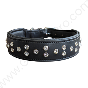 Collier de chien en cuir clouté élégant et large, respirant et résistant, de luxe, à motif solide, pour petits, moyens et grands chiens, durable. - Product Image 1