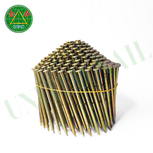 Clavos de bobina de acero al carbono de vástago liso de 2,5mm x 50mm al mejor precio con estilos de cabeza a cuadros para fabricación de palés - Product Image 1