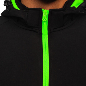 Sudadera con Capucha de Algodón Térmico 100% de Alta Calidad para Hombre, Diseño a Cuadros, Bolsillos Desgastados y Cremallera para Ropa Urbana de Invierno - Product Image 4