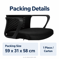 Chaise de bureau en maille noire et grise avec réglage en hauteur, accoudoirs fixes, base en PP et roulettes en nylon pour postes de travail