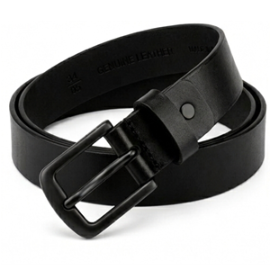 Custom Made Wholesale Best-selling Black Cowhide Casual Formal Alloy Square Pin Buckle Solid Adjustable High Strength <b>Jeans</b> <b>Belt</b> - Product Image 1
