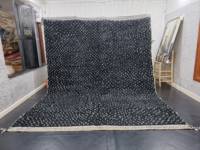 Tapis berbère marocain fait à la main sur mesure tapis noir blanc à pois en laine pour la décoration intérieure Remise en vrac pour les designers
