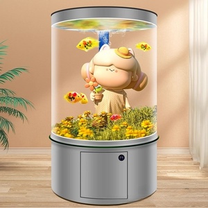 <span class=keywords><strong>Acquario</strong></span> Cilindrico in Vetro Personalizzato da 300-900L con Filtro a Fondo Integrato, Mobiletto Rotondo <span class=keywords><strong>per</strong></span> <span class=keywords><strong>Acquario</strong></span> <span class=keywords><strong>per</strong></span> Casa e Ufficio - Product Image 3