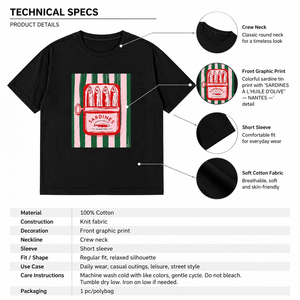 Oversized Silk Screen Printed Vintage Logo Crew Neck Breathable 100% Cotton Single Jersey Knitted T-<b>Shirt</b> <b>Women</b> <b>Loose</b> Fit Summer - Product Image 5