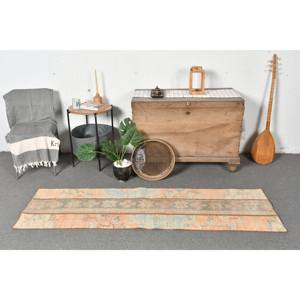 Alfombra de lana azul naranja de estilo bohemio, 1,9x6,5 pies, patrón rectangular clásico, alfombras de cama laterales de área grande turca, nuevo modelo de látex - Product Image 1