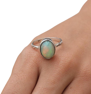 925 sólido mejor calidad plata esterlina azul ópalo Spinner anillo hecho a mano joyería de piedras preciosas 925 sello anillo de diseñador Natural joyería - Product Image 1