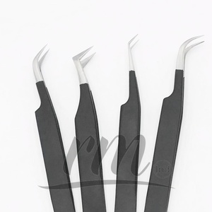 RMI Wholesale Private Label Extension de cils à longue botte Volume Pince à épiler à pointe en argent Acier inoxydable avec pointe en fibre pointue - Product Image 1