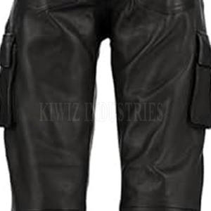 Pantalones Cargo de cuero de moda para hombre, pantalones Cargo de cuero ajustados para hombre, pantalones Cargo de cuero informales cómodos para hombre - Product Image 6