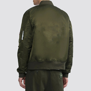 Blouson aviateur de baseball brodé sur mesure pour hommes Satin olive de haute qualité Polyester XXL décontracté coupe-vent très vendu pour l'hiver - Product Image 6