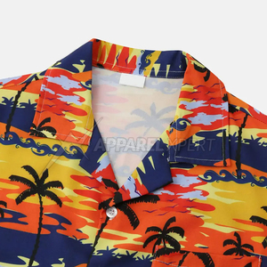 Camisetas de manga corta informales de playa de verano Estilo Hawaiano para hombre, cuello alto, estampado Floral, 100% algodón, transpirable, gran oferta - Product Image 3