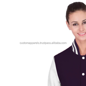 Chaqueta Varsity Acolchada de Algodón para Mujer, Transpirable, Corte Moderno, Forro Polar, Estilo Letterman con Bordado - Product Image 5