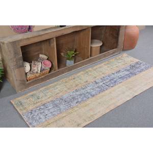 Alfombra turca Vintage moderna 2,6x6,3 pies Beige azul Patchwork diseño lana Material látex respaldo para decoración para sala de estar para coche 9x12 - Product Image 2