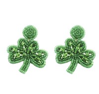 Boucles d'oreilles St. Paddy's Day Luck of the Irish Broderie unique Bijoux faits à la main d'Inde pour mariage ou cadeau