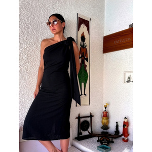 Pareo de viscosa natural negro transpirable con diseño retorcido, chal multiusos, vestido sarong de verano, falda de playa, pareo Rek Rek para hombre y mujer - Product Image 3