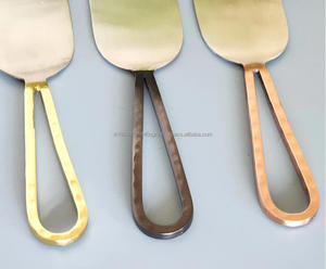 Juego de cubiertos de queso con mango de Metal con acabado de oro decorativo hecho a mano con acabado de plata antigua para uso en la cocina del hogar - Product Image 3