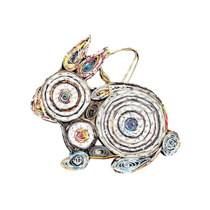 Venta al por mayor de conejito de papel reciclado ecológico, juguetes de Pascua hechos a mano para niños, buen precio de Vietnam, decoración navideña para el hogar - Product Image 1