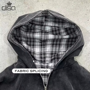 Felpa con Cappuccio Reversibile Personalizzata 500G, Pesante, Morbida e Oversize, in Cotone French Terry Effetto Sbiadito dal Sole, con Doppia Fodera e Zip - Product Image 2