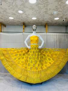 Zarna 16 Kali Heavy Jarkan Stone Mirror Shisha Big Flare Can-Can Glitter Lehenga Impresionante obra maestra nupcial Adultos Vestido Traje - Product Image 3