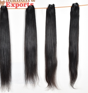 Extensiones de cabello humano liso Natural virgen Remy 100%, Color negro puro para mujer joven, fabricación india, estilos de rizos ondulados, precio - Product Image 4