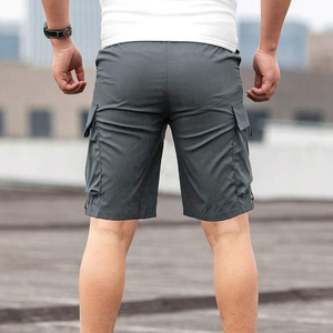 Short de gymnastique taille haute personnalisé pour hommes, couleur unie 92% polyester 8% spandex, short de planche de fitness, décoration lavée poètes - Product Image 2