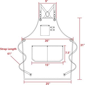 <b>Chef</b> <b>Aprons</b> for Men Women With Large Pockets Cotton Canvas Cross Back Heavy Duty Adjustable Work <b>Apron</b> Pink Color - Product Image 6