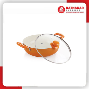 Venta caliente Indian Kadai Induction Friendly Healthy Ceramic Cookware Kadai con tapa a la venta al precio más bajo - Product Image 6