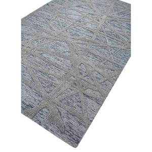 Contour Grey & <b>Black</b> Geometric Pattern Hand Tufted Wool & Viscose <b>Rug</b> for Home Tra-14745 - Product Image 2