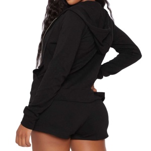 เสื้อครอปแบบมีฮู้ดและเซตสั้นของผู้หญิงเสื้อครอปแขนยาวเสื้อครอปเซ็กซี่ Set2026สั้น2ชิ้นดีไซน์ตามสั่ง - Product Image 3