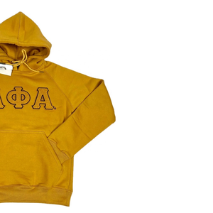 Sweat à capuche personnalisé pour homme en molleton imprimé Alpha Gold Letter, 100% coton tricoté, logo universitaire, fraternité, anti-rétrécissement, automne - Product Image 3