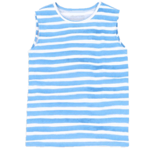 Camiseta sin mangas a rayas con cuello redondo para mujer, blusa Multicolor a rayas con patrón, diseño personalizado de primera calidad, OEM, gran oferta - Product Image 4