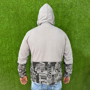 เสื้อมีฮู้ดแบบสวมหัวสำหรับผู้ชายผ้าฝ้าย100% มีกระเป๋าสีล้วนพิมพ์ลาย3D พัฟพิมพ์ลายดิจิตัล - Product Image 2