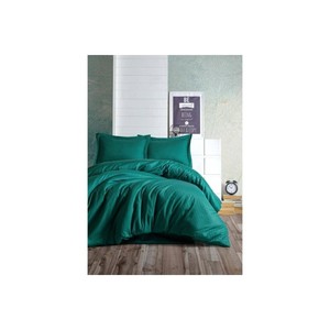 Elegante Juego de Funda Nórdica Doble a Rayas de Algodón Satinado con Técnica de Tejido Petrol, Disponible en Tamaños King, Queen y Twin para Ropa de Cama del Hogar y Cama de Boda - Product Image 1