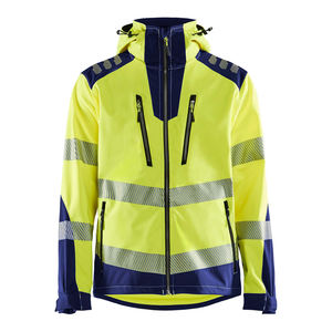 Veste Softshell Jaune Fluo pour Hommes, Coupe-Vent, Résistante à l'Eau, Vêtement de Travail de Sécurité, Vêtement Extérieur Utilitaire, Vestes Softshell pour Hommes - Product Image 5