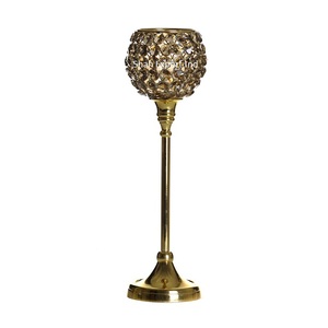 Bougeoir à gobelet en cristal au design étonnant Centre de table Décoration d'événement de mariage finition or Fournitures - Product Image 5