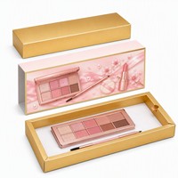 Boîte à tiroir en papier rigide de luxe pour emballage cadeau cosmétique, palette de fards à paupières, ensemble de maquillage, rose doré