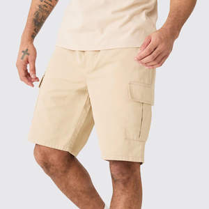 Shorts cargo décontractés pour hommes, respirants, à taille mi-haute, élastiques, pour la course et l'entraînement, avec poches, fabriqués au Pakistan - Product Image 1