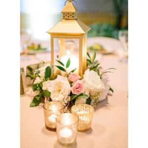 Meilleure qualité d'exportation lanterne suspendue bougeoir en verre transparent taille et forme personnalisées plaqué or brillant pour la décoration de mariage - Product Image 4