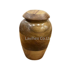 Nouvel arrivage d'urne américaine en bois faite à la main de style européen pour les cendres Urnes de crémation en gros Fournitures funéraires du Vietnam - Product Image 1