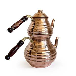 Bouilloire à thé en cuivre turque martelée à la main, ensemble de théière en cuivre classique de 600 ml, écologique, couleur cuivre, bois - Product Image 2