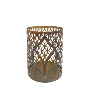 Set of 2 Iron Round Votive Burn Brass Color <b>Small</b> Size Votive <b>Candles</b> for Table Top & Wedding Decoration - Product Image 1