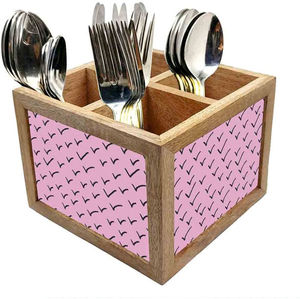 ที่ใส่ช้อนพิมพ์ลายไม้ที่ใส่ช้อนส้อมดีไซน์หรูหราสำหรับจัดระเบียบในห้องครัว - Product Image 3